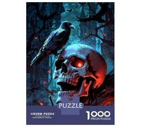 Rompecabezas De 1000 Piezas para Adultos Mysterious Skull and Raven Rompecabezas para Adultos: Análisis Práctico del Juego Y Lógica, Toda La Familia 38x26cm/1000pcs