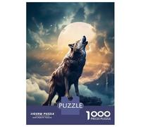 Rompecabezas De 1000 Piezas para Adultos Mystic Moon Wolf Rompecabezas para Adultos Juegos Relajantes Regalos para Mujeres Desafiantes para Completar 38x26cm/1000pcs