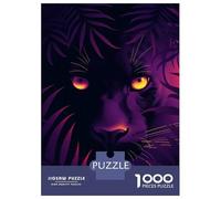 Rompecabezas De 1000 Piezas Para Adultos Mystic Panther Vector Portrait with Glowing Eyes Rompecabezas Para Adultos Juego Práctico Decoración De Pared Gran Regalo Para Los Amantes De Los Juegos 70x50c