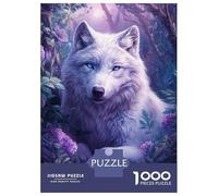 Rompecabezas De 1000 Piezas para Adultos Mystic Wolf in Bloom Rompecabezas para Adultos Juguete Decoración De Pared para La Diversión Familiar 70x50cm/1000pcs