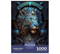 Rompecabezas De 1000 Piezas para Adultos Mystical Cosmic Blue Lion Rompecabezas para Adultos Juegos Relajantes para La Diversión Familiar Interacción Entre Padres E Hijos 38x26cm/1000pcs