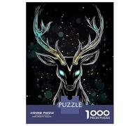 Rompecabezas De 1000 Piezas para Adultos Mystical Deer with Glowing Antlers Rompecabezas para Adolescentes Juguete Decoración De Pared Alivio del Estrés 52x38cm/1000pcs