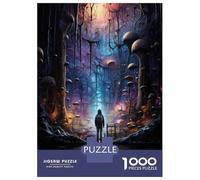 Rompecabezas De 1000 Piezas para Adultos Mystical Mushroom Forest Rompecabezas para Adolescentes Juguetes De Bricolaje Desafío Difícil Juego Desafiante Regalos 70x50cm/1000pcs