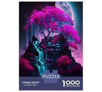 Rompecabezas De 1000 Piezas para Adultos Mystical Nature Neon Tree Rompecabezas para Adultos Juegos Divertidos Corte De Precisión Actividades Divertidas En Casa, 38x26cm/1000pcs