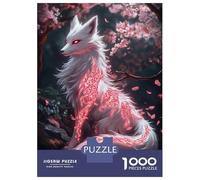 Rompecabezas De 1000 Piezas para Adultos Mystical White Fox with Red Markings Rompecabezas para Adultos Juegos Relajantes Que Mejoran La Memoria Interacción Entre Padres E Hijos 52x38cm/1000pcs