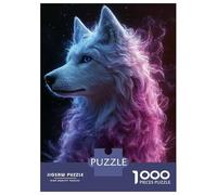 Rompecabezas De 1000 Piezas para Adultos Mystical Wolf Portrait Rompecabezas Juego De Ingenio Ensamblaje De Patrones Regalos De Cumpleaños Y Únicos 52x38cm/1000pcs