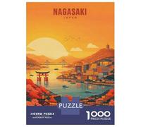 Rompecabezas De 1000 Piezas para Adultos Nagasaki Japan Cityscape at Sunset Rompecabezas para Adultos Juegos Relajantes Desafío Difícil Reducción del Estrés Regalos 70x50cm/1000pcs