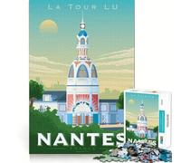 Rompecabezas de 1000 Piezas para Adultos,Nantes,Francia,con Estampado de Viaje,Bordes Afilados,Juego para desarrollar la Mente,Divertido y Tranquilo, (50x75cm)
