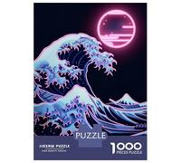Rompecabezas De 1000 Piezas para Adultos Naon Japan Wave in Moon Rompecabezas para Adultos Juegos De Relajación Una Obra De Arte Regalos para Amigos Y Familiares 52x38cm/1000pcs