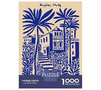 Rompecabezas De 1000 Piezas para Adultos Naples, Italy Illustration Rompecabezas para Adultos Juguetes Antiestrés Ensamblaje De Patrones Interacción Entre Padres E Hijos 38x26cm/1000pcs