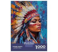 Rompecabezas De 1000 Piezas para Adultos Native American Indian Art Rompecabezas para Adultos Juego De Ingenio Corte De Precisión Desafiante De Completar 70x50cm/1000pcs