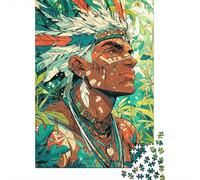 Rompecabezas De 1000 Piezas para Adultos Native American Warrior Art-2 Rompecabezas para Adolescentes Juego De Ingenio Análisis Y Lógica Difícil Y Desafiante 52x38cm/1000pcs