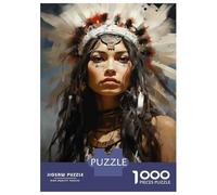 Rompecabezas De 1000 Piezas para Adultos Native American Woman Art Print Rompecabezas para Adultos Juguetes Antiestrés Decoración del Hogar Regalos para Amigos Y Familiares 70x50cm/1000pcs