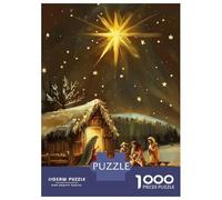 Rompecabezas De 1000 Piezas para Adultos Nativity Scene with Star Rompecabezas para Adultos Juegos De Relajación Regalos para Mujeres Cumpleaños Y Navidad 38x26cm/1000pcs