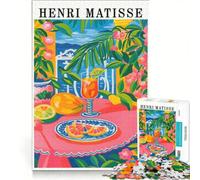 Rompecabezas de 1000 Piezas para Adultos Naturaleza Muerta con Frutas de Henri Matisse Juego Imposible interacción Entre Padres e Hijos Lista de Deseos con Papá Noel 50x75cm