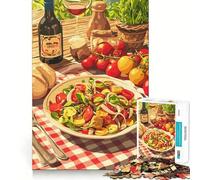 Rompecabezas de 1000 Piezas para Adultos Naturaleza Muerta de Picnic Italiano,diversión con articulaciones Finas,desafío Inteligente,Juego Tranquilo,Regalo de cumpleaños para Aficionados (38x52cm)