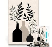 Rompecabezas de 1000 piezas para adultos,naturaleza muerta floral en blanco y negro,articulaciones precisas,juego divertido e inteligente,regalo para momentos de paz,decoración de cumpleaños (50x75cm)