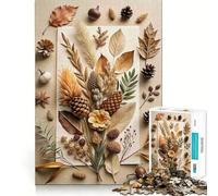 Rompecabezas de 1000 Piezas para Adultos Naturaleza Muerta otoñal con Elementos Naturales Arte de Corte preciso Juego de ingenio Diversión para el Tiempo Libre Regalo Ideal para cumpleaños (38x52cm)