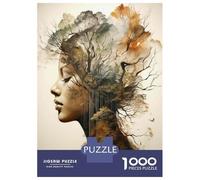 Rompecabezas De 1000 Piezas para Adultos Nature's Elegance Artistic Fusion of Woman and Trees Rompecabezas Juguete Decoración De Pared Difícil Difícil Cumpleaños Y Navidad 38x26cm
