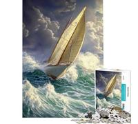 Rompecabezas de 1000 Piezas para Adultos Navegando a través de una tormenta Actividades Divertidas para Hacer en casa Regalos para Mujeres Juego de ingenio para Mayores de 14 años (38x26cm)