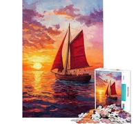 Rompecabezas de 1000 Piezas para Adultos Navegando al Atardecer Juego Educativo desafío Juguete Divertido Regalos Originales y con Humor para cumpleaños (tamaño 38x52cm)