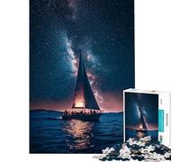 Rompecabezas de 1000 Piezas para Adultos Navegando bajo Las Estrellas Juego Educativo Juguetes didácticos Ideas de Regalo Corte de precisión (tamaño 38x26cm)