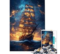 Rompecabezas de 1000 Piezas para Adultos Navegando Entre Las Estrellas Juego de ingenio análisis y lógica cumpleaños y Navidad (Tamaño 38x26cm)
