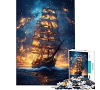 Rompecabezas de 1000 Piezas para Adultos Navegando Entre Las Estrellas Juego de Rompecabezas Familiar para Adultos Regalo de cumpleaños cumpleaños y Navidad (Tamaño 38x52cm)