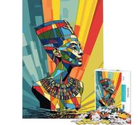 Rompecabezas de 1000 Piezas para Adultos Nefertiti Reina de Egipto Arte para Juegos educativos Juguete de desafío Juego de ingenio Regalo de cumpleaños (tamaño 50x75cm)