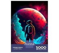 Rompecabezas De 1000 Piezas para Adultos Neon Astronaut in Space Rompecabezas para Adultos Juegos Divertidos Decoración del Hogar Cumpleaños Y Navidad 70x50cm/1000pcs