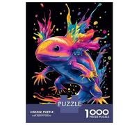 Rompecabezas De 1000 Piezas para Adultos Neon Axolotl Splash Rompecabezas Juegos Familiares Difícil Difícil Cumpleaños Y Navidad 38x26cm/1000pcs