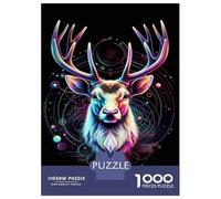 Rompecabezas De 1000 Piezas para Adultos Neon Deer Wall Art Print Rompecabezas para Adultos Juegos Familiares Una Obra De Arte Ayuda A Ejercitar El Cerebro 70x50cm/1000pcs