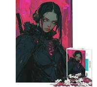 Rompecabezas de 1000 Piezas para Adultos Neon Enforcer - Chica ciberpunk con Auriculares Juguetes adictivos para Cultivar la Paciencia Juego de ingenio para divertirse Regalos para Mujeres y Hombres