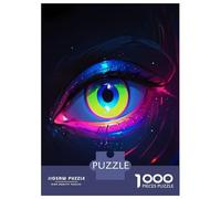 Rompecabezas De 1000 Piezas para Adultos Neon Eye Art Rompecabezas para Adultos Juego Familiar Vacaciones En Casa Matar El Tiempo Desafiante De Completar 38x26cm/1000pcs