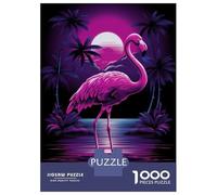 Rompecabezas De 1000 Piezas para Adultos Neon Flamingo Rompecabezas Antiestrés Juguetes Difíciles Cumpleaños Y Navidad 52x38cm/1000pcs