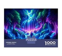 Rompecabezas De 1000 Piezas para Adultos Neon Forest Waterfall Rompecabezas Práctico Juego Decoración del Hogar Cumpleaños Y Navidad 70x50cm/1000pcs