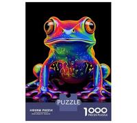 Rompecabezas De 1000 Piezas para Adultos Neon Frog Rompecabezas para Adultos: Análisis Práctico del Juego Y Lógica, Toda La Familia 52x38cm/1000pcs