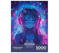Rompecabezas De 1000 Piezas para Adultos Neon Glow Anime Girl Rompecabezas para Adultos Juguetes Antiestrés Difícil Difícil Y Desafiante 70x50cm/1000pcs