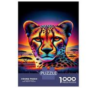 Rompecabezas De 1000 Piezas para Adultos Neon Leopard Wall Art Print Rompecabezas para Adultos Juguetes DIY Regalos para Mujeres Cumpleaños Y Navidad 52x38cm/1000pcs