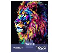 Rompecabezas De 1000 Piezas para Adultos Neon Lion Illustration Rompecabezas para Adultos Juegos Familiares Patrón De Montaje 70x50cm/1000pcs