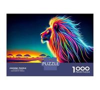 Rompecabezas De 1000 Piezas para Adultos Neon Lion Sunset Landscape Rompecabezas Práctico Juego Decoración del Hogar Cumpleaños Y Navidad 70x50cm/1000pcs