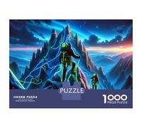Rompecabezas De 1000 Piezas para Adultos Neon Mountain Climbers Adventure Rompecabezas Juegos Divertidos Vacaciones En Casa Matar El Tiempo Cumpleaños Y Navidad 38x26cm/1000pcs