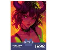 Rompecabezas De 1000 Piezas para Adultos Neon Oni Demon Anime Girl Rompecabezas para Adultos Juego Práctico Ensamblaje De Patrones Difícil Y Desafiante 70x50cm/1000pcs