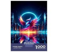 Rompecabezas De 1000 Piezas para Adultos Neon Phoenix Cityscape Art Print Rompecabezas para Adultos Juegos De Relajación Análisis Y Lógica Regalos para Amigos Y Familiares 52x38cm/1000pcs