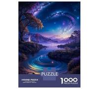Rompecabezas De 1000 Piezas para Adultos Neon Space Landscape Rompecabezas para Adultos Juguete Decoración De Pared Regalos para Mujeres para Cumpleaños, Navidad 38x26cm/1000pcs