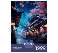 Rompecabezas De 1000 Piezas para Adultos Neon Tokyo Sakura Nights Rompecabezas para Adultos Juego Familiar Decoración De Pared Desafiante De Completar 70x50cm/1000pcs