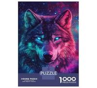 Rompecabezas De 1000 Piezas para Adultos Neon Wolf Galaxy -3 Rompecabezas para Adultos Juguetes Antiestrés Corte De Precisión Actividades Divertidas En Casa 38x26cm/1000pcs