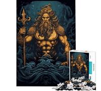 Rompecabezas de 1000 Piezas para Adultos Neptuno y Poseidón Juegos relajantes para Adultos Decoración Interacción Entre Padres e Hijos (Tamaño 38x52cm)