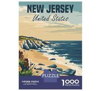 Rompecabezas De 1000 Piezas para Adultos New Jersey Coastline Rompecabezas para Adultos Juegos Divertidos Pero Divertidos Y Humorísticos Desafiantes De Completar 38x26cm/1000pcs