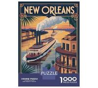 Rompecabezas De 1000 Piezas para Adultos New Orleans Riverboat Travel Rompecabezas para Adultos Juegos Divertidos Pero Divertidos Y Humorísticos Cumpleaños 52x38cm/1000pcs